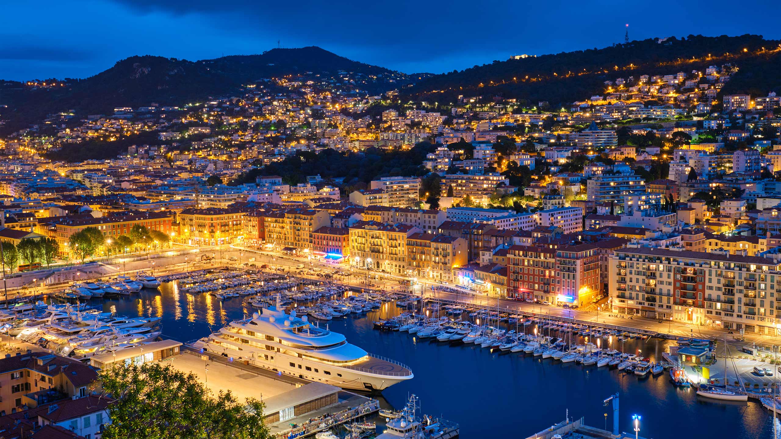 Evening, port of Nice, France
