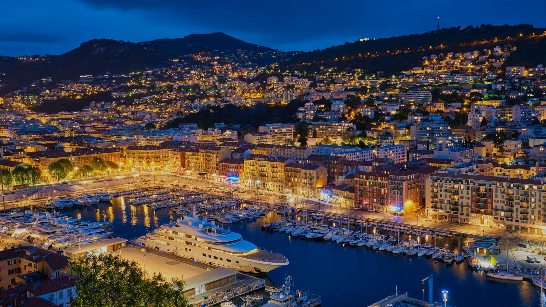 Evening, port of Nice, France