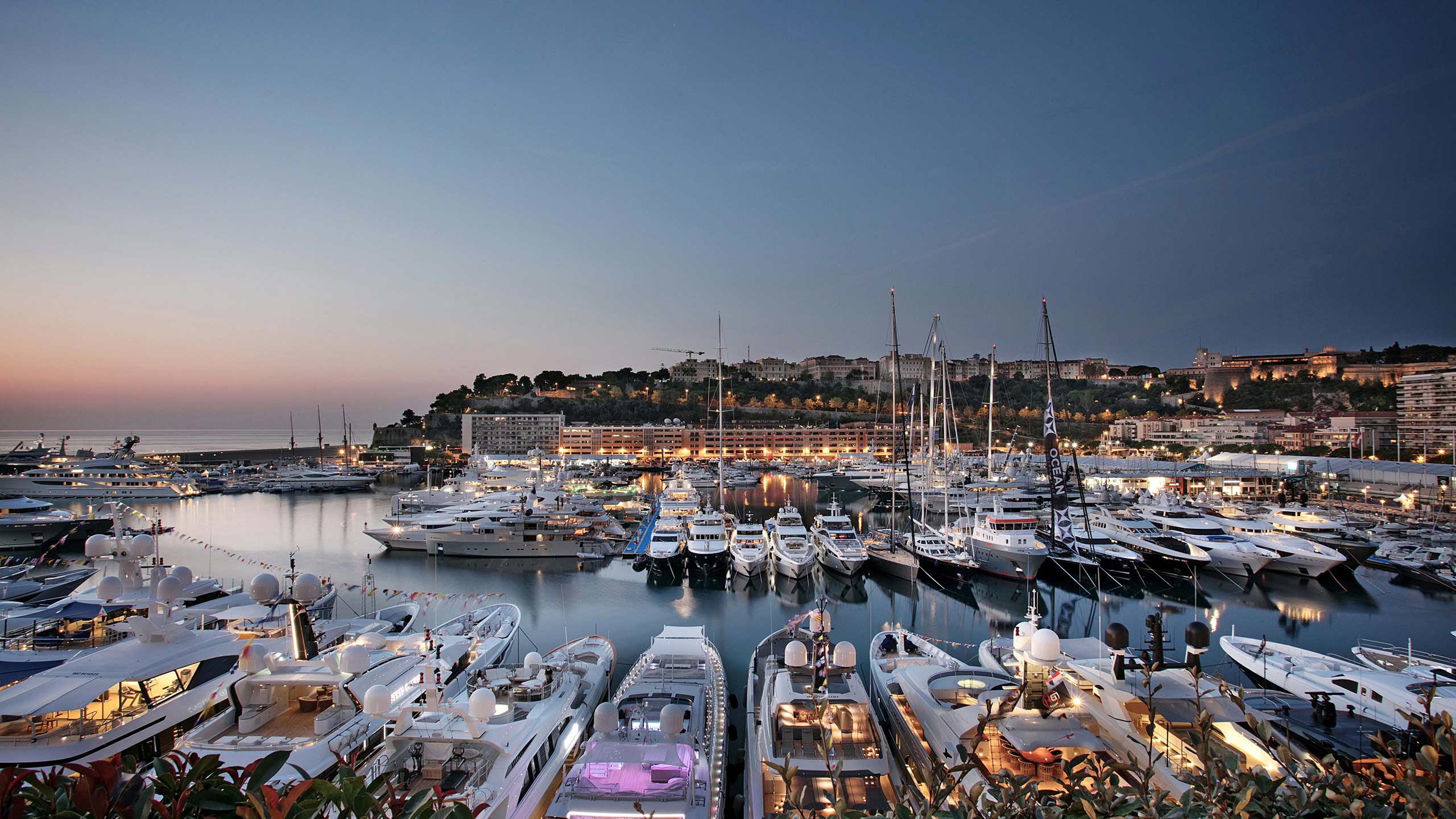 Port Hercules, Monaco in black and white