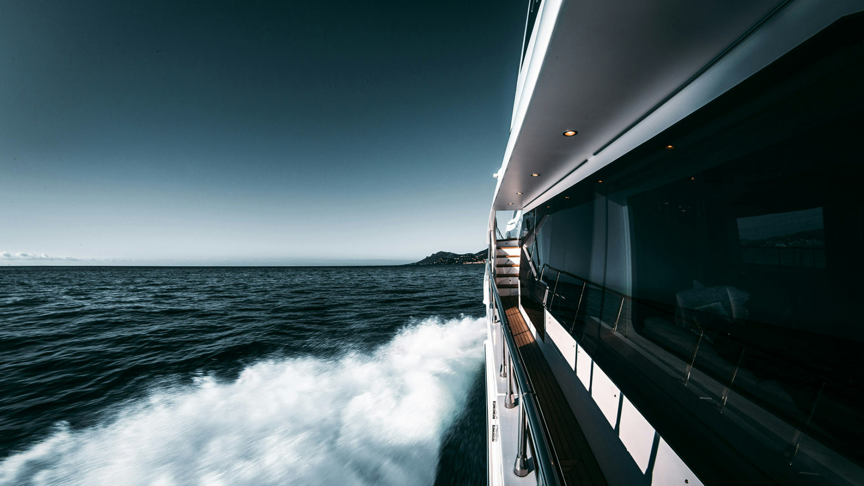 Superyacht underway - portside